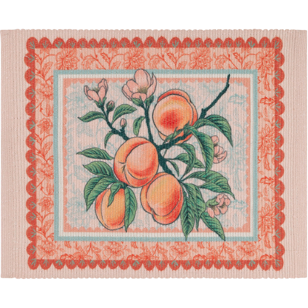 furn. Anemone Multicolour Peaches Indoor and Outdoor Placemat 36 x 46cm 4 Pack Image 1