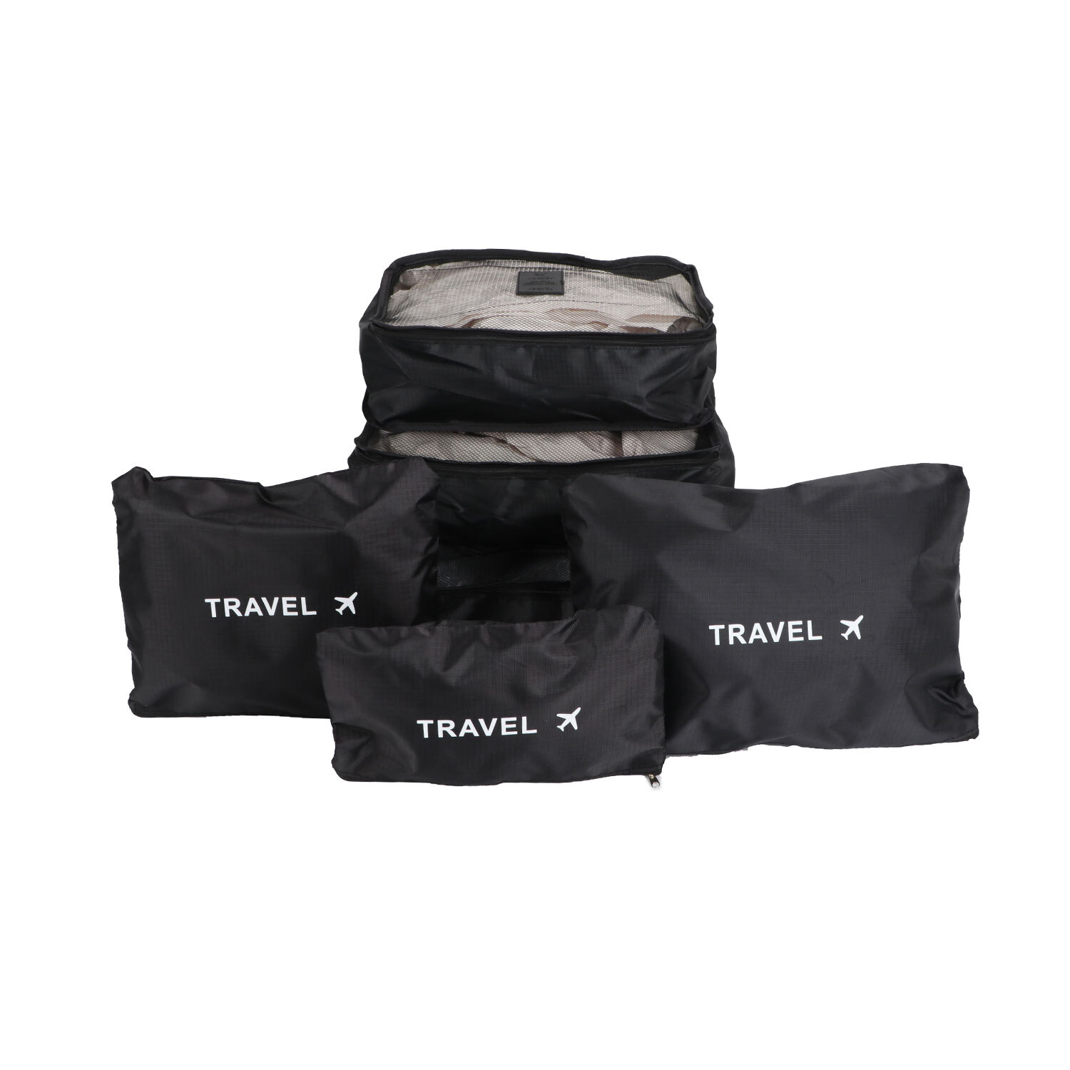 Black Travel Organiser Bag 6 Pack Image