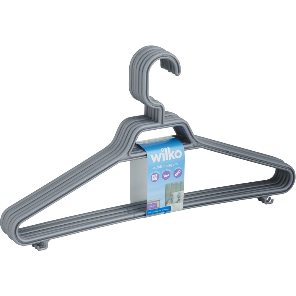 Wilko Grey Colour Play Hanger 6 Pack Wilko