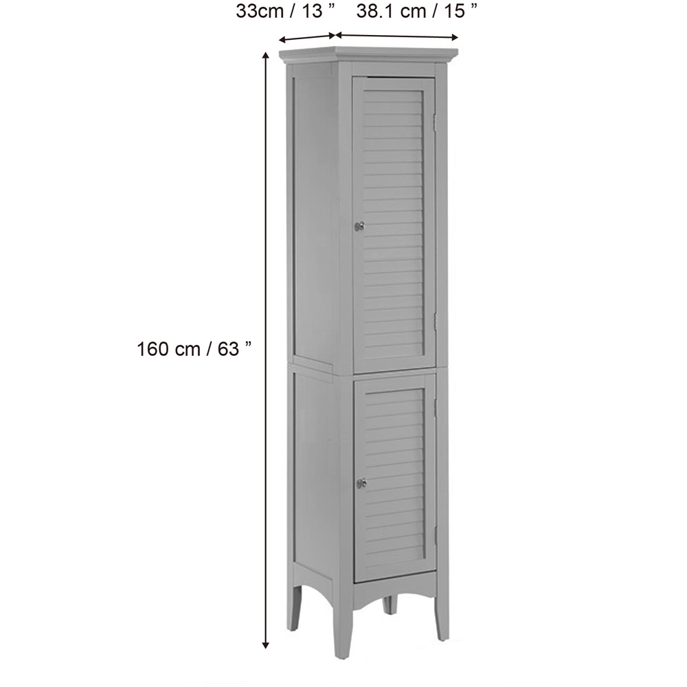 Teamson Home Glancy 2 Door Grey Linen Tower Cabinet Image 7