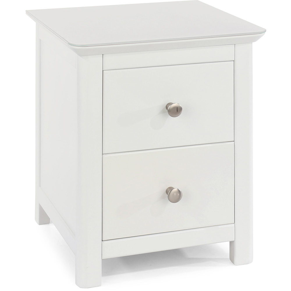 Nairn 2 Drawer White Bedside Table Image 4