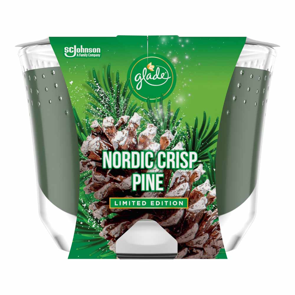Glade Large Candle Nordic Crisp Pine Air Freshener 224g Image 2