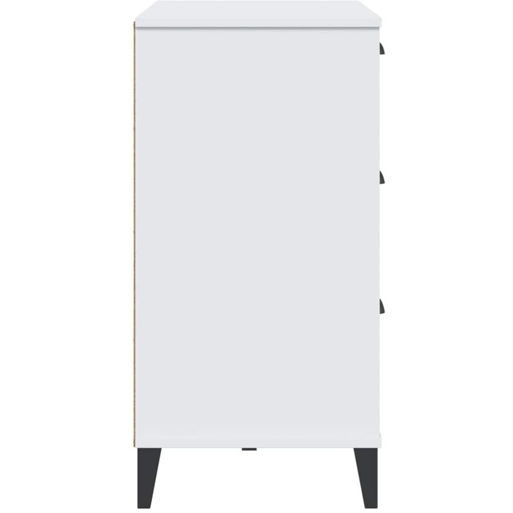 vidaXL Viken Single Door 3 Drawer White Industrial Style Sideboard Image 6