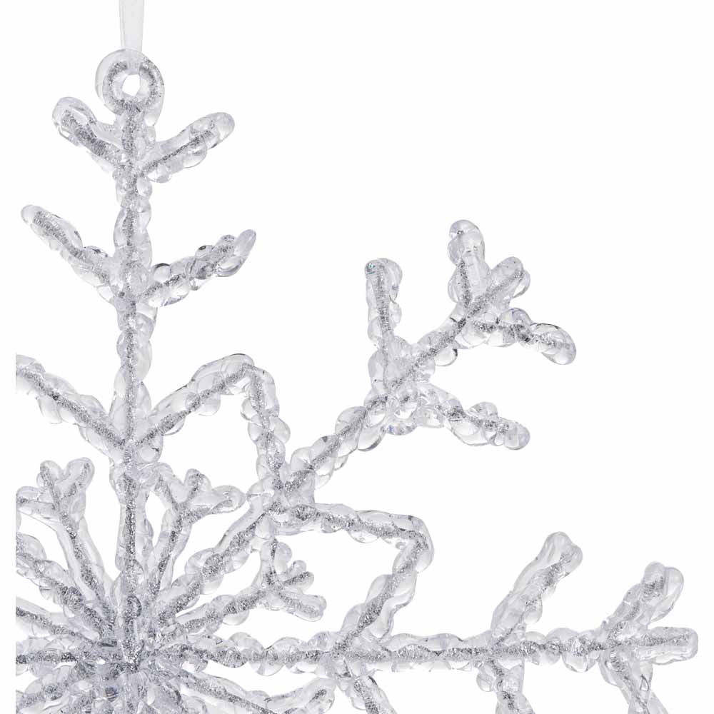 Wilko Glitters Large Snowflake Christmas Ornament Image 2