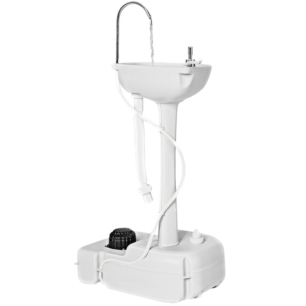 Costway Portable Rolling Camping Sink with Towel Holder Image 1