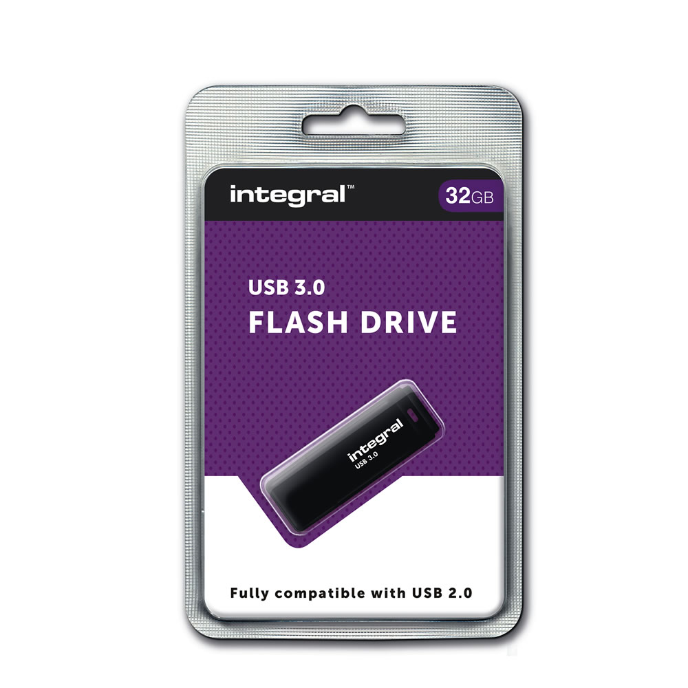 Integral  Black 32GB USB 3.0 Flash Drive Image 1