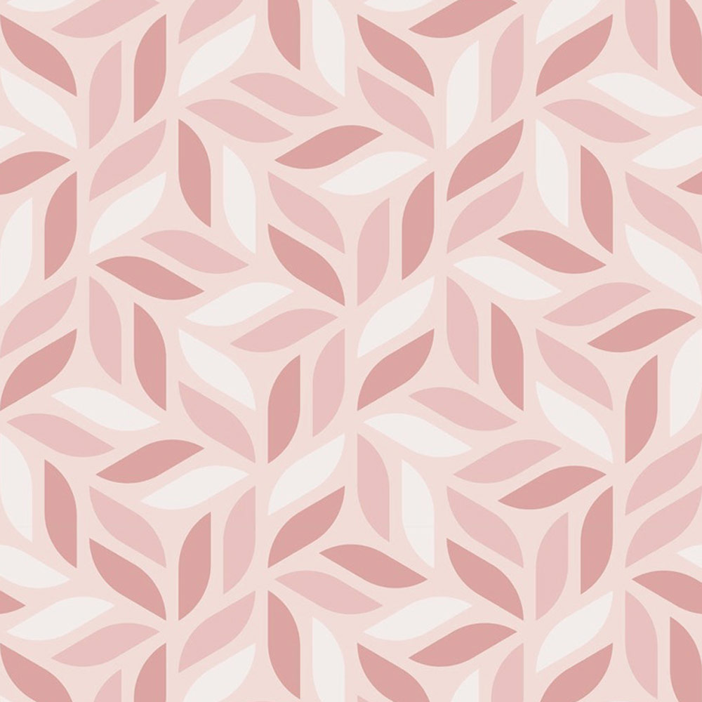 Bobbi Beck Eco Luxury Geometric Leaf Pattern Pink Wallpaper Image 1