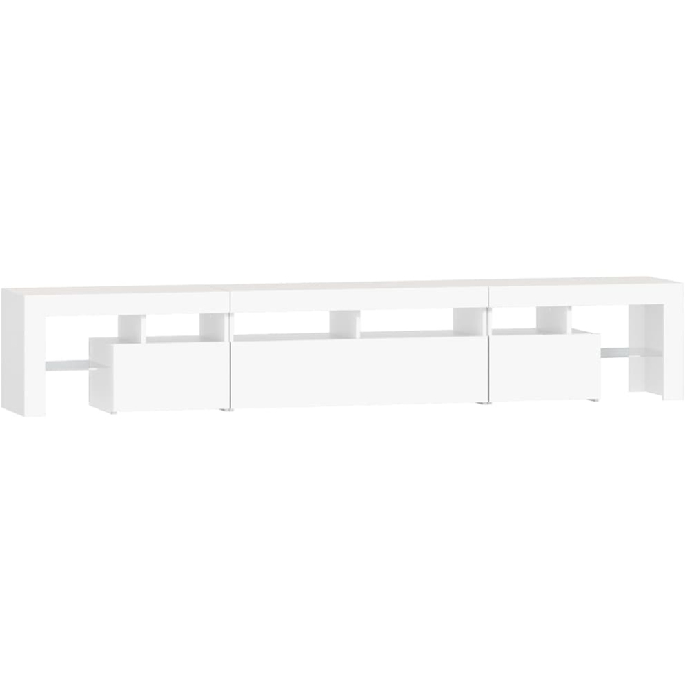 vidaXL 3 Door 6 Shelf White TV Cabinet with LED Lights Image 8
