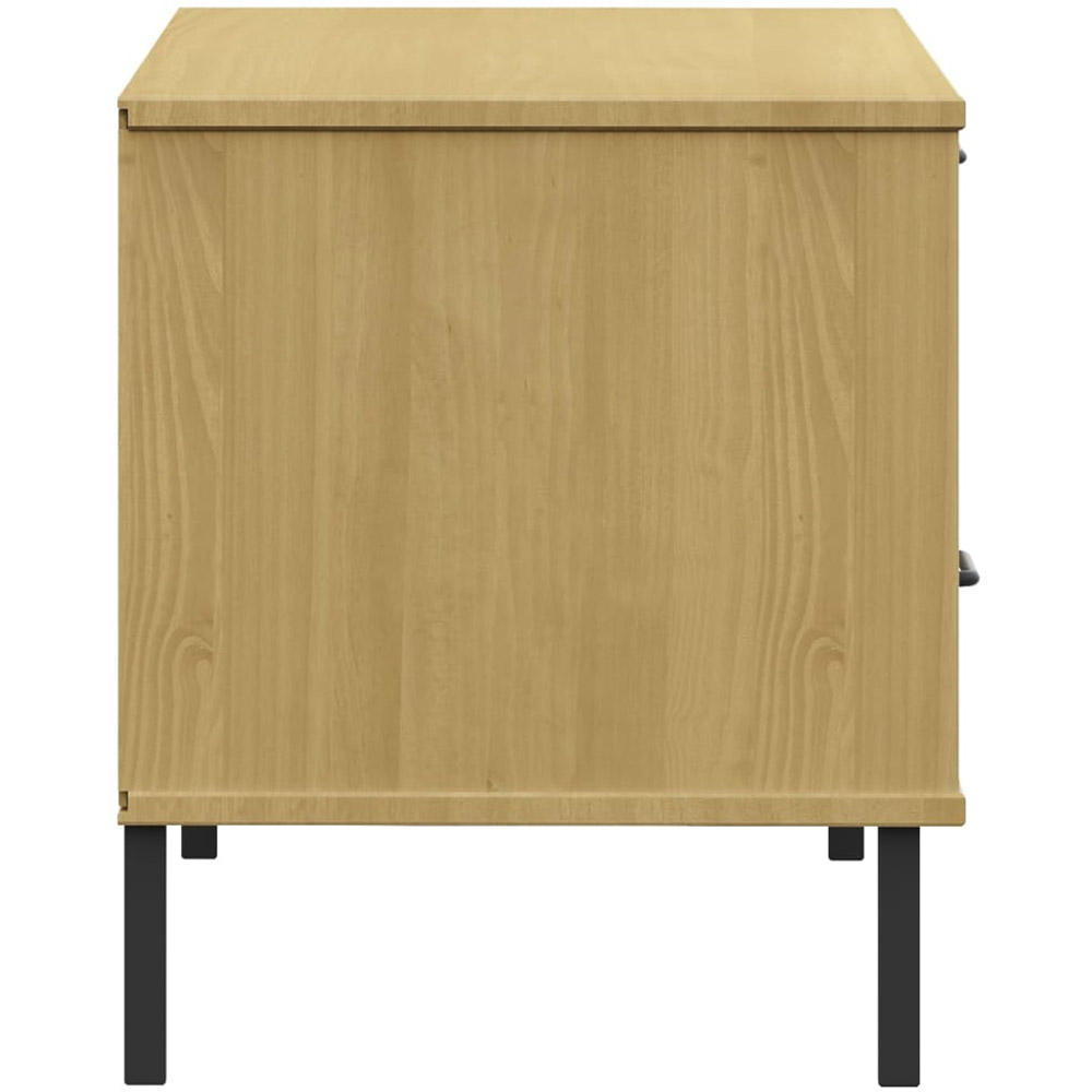 vidaXL Oslo Single Door Single Drawer Single Shelf Brown Solid Pine Wood TV Cabinet Image 6