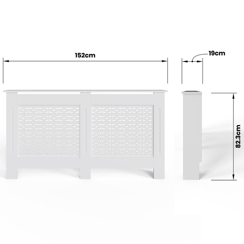 FWStyle White Geometric Pattern MDF Radiator Cover Large Image 6