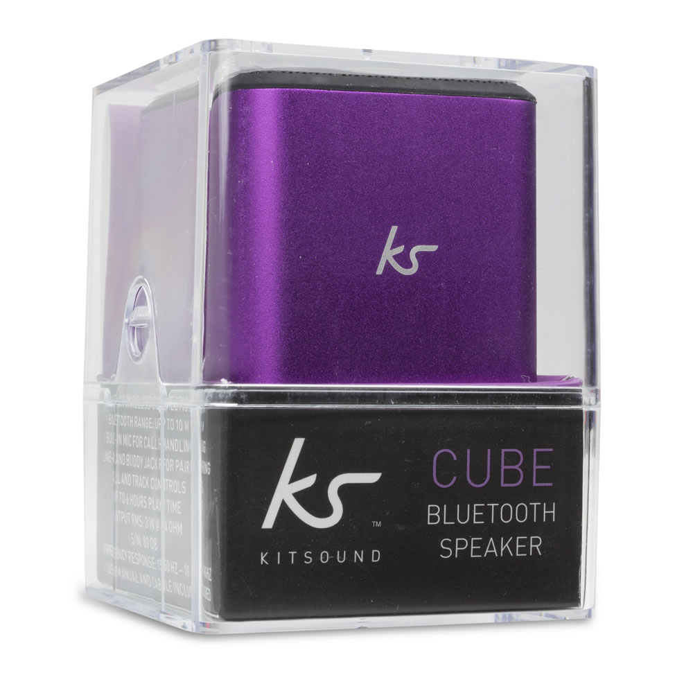 KitSound Purple Cube Bluetooth Speaker Image 1
