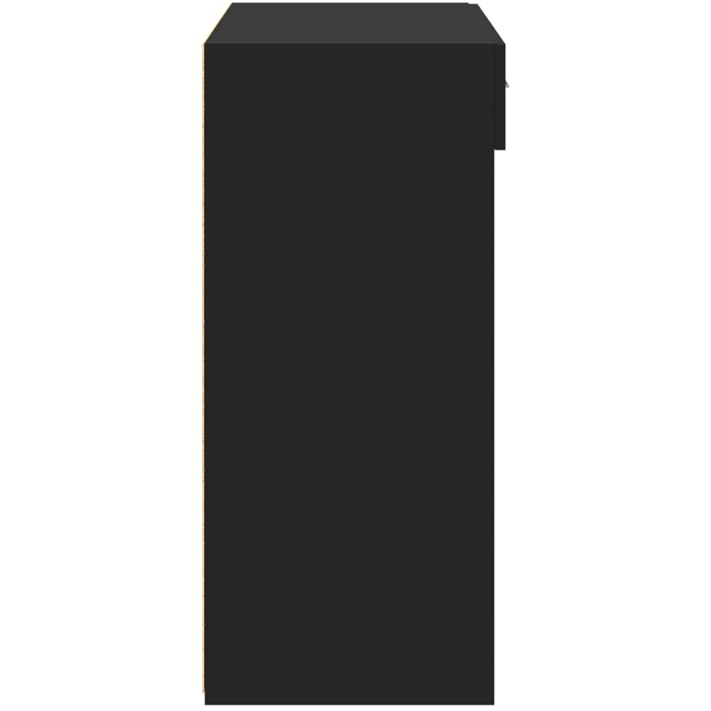 vidaXL 2 Drawer 6 Shelf Black Sideboard Image 5