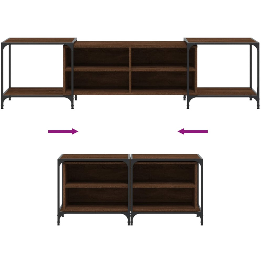 vidaXL 4 Shelf Brown Oak TV Cabinet Image 7