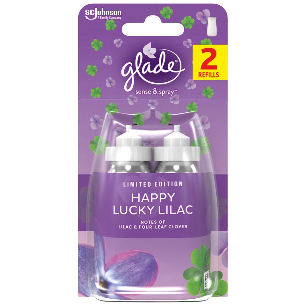 Glade Happy Lucky Lilac Sense and Spray Twin Refill Air Freshener 36ml Image 1
