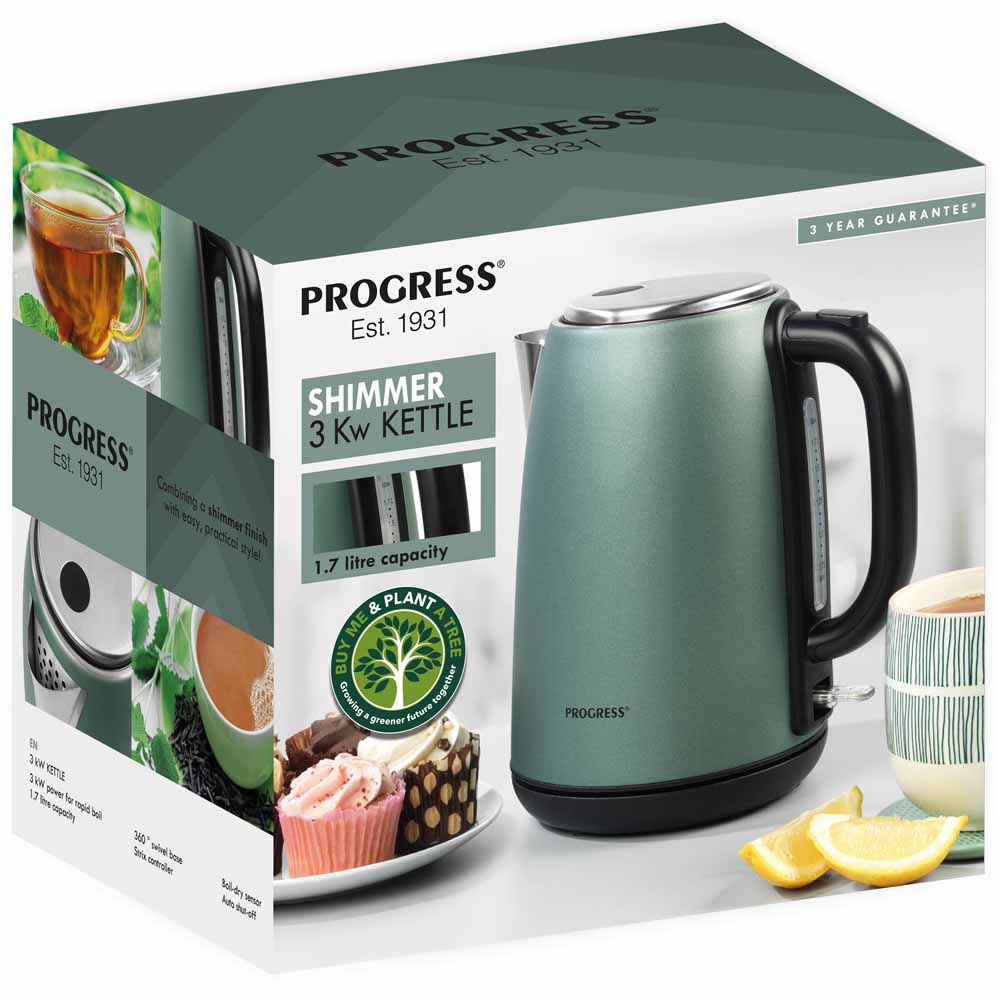 Progress Shimmer Green 1.7L Kettle Wilko