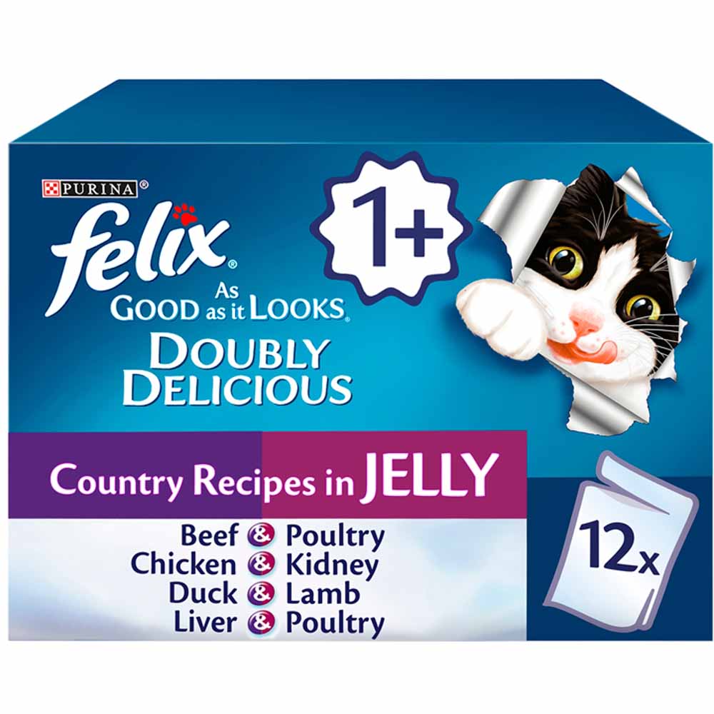 Felix As Good As It Looks Adult Cat Food Chunks In  Jelly Country Recipes 12x100g Image 1