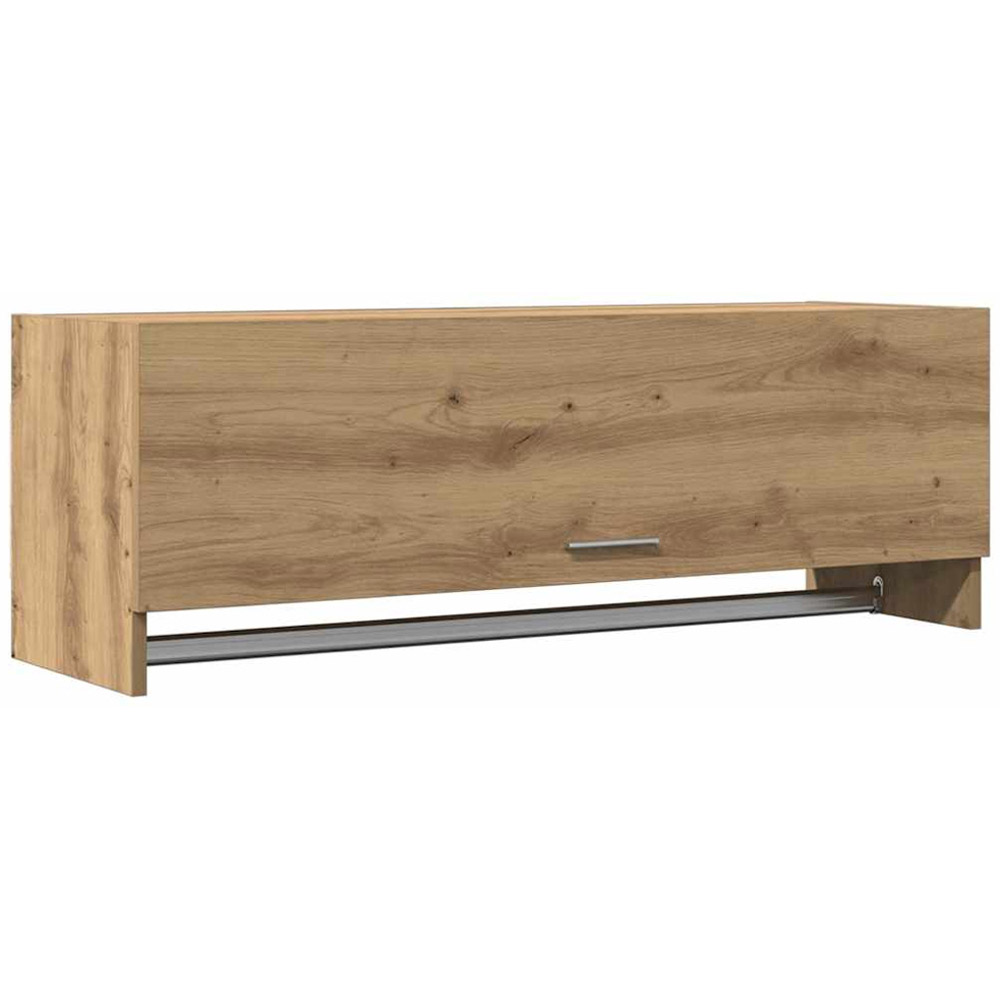 vidaXL Single Flap Door Artisan Oak Wardrobe with Hanger Bar Image 2