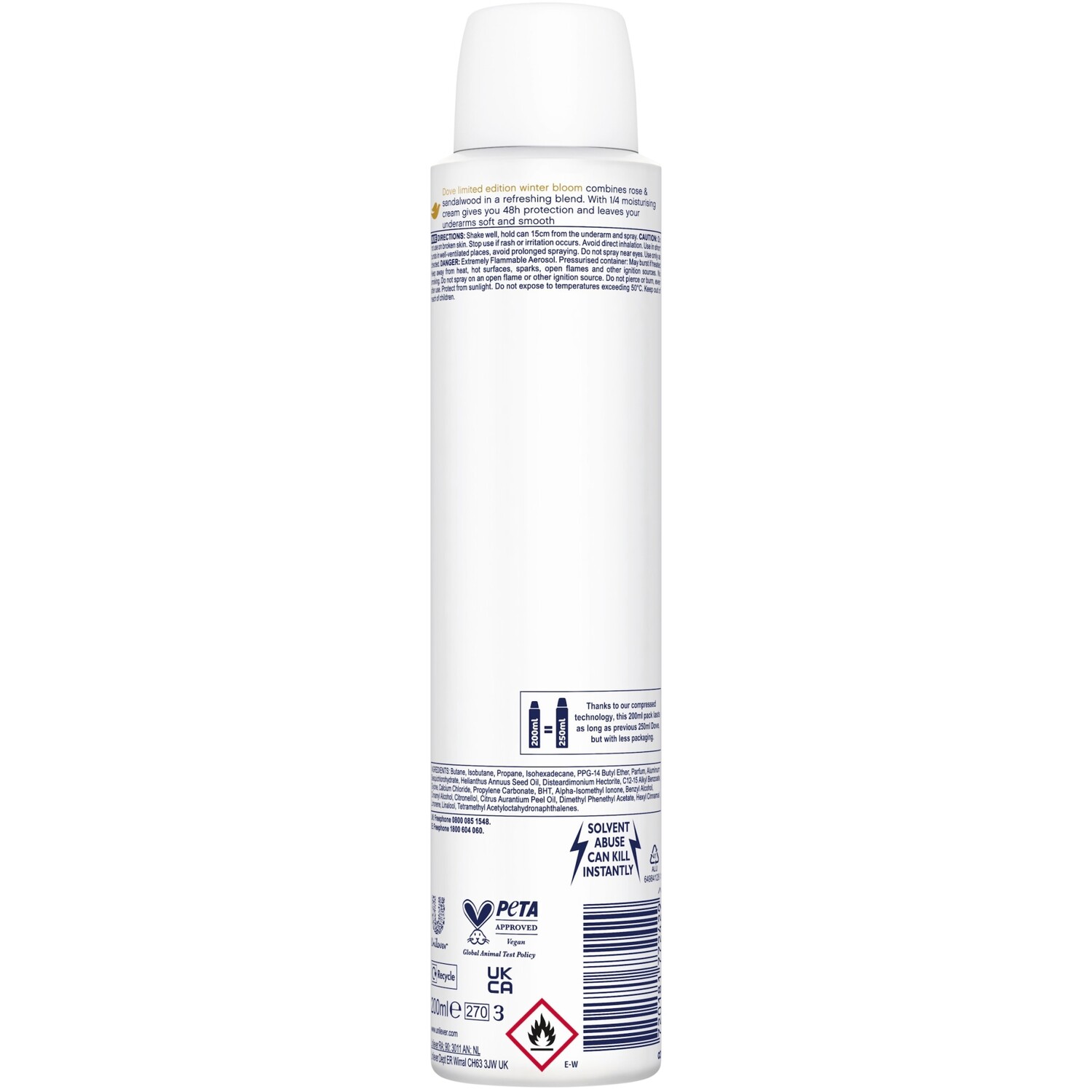 Dove Winter Bloom Anti Perspirant Aerosol Deodorant Image 2