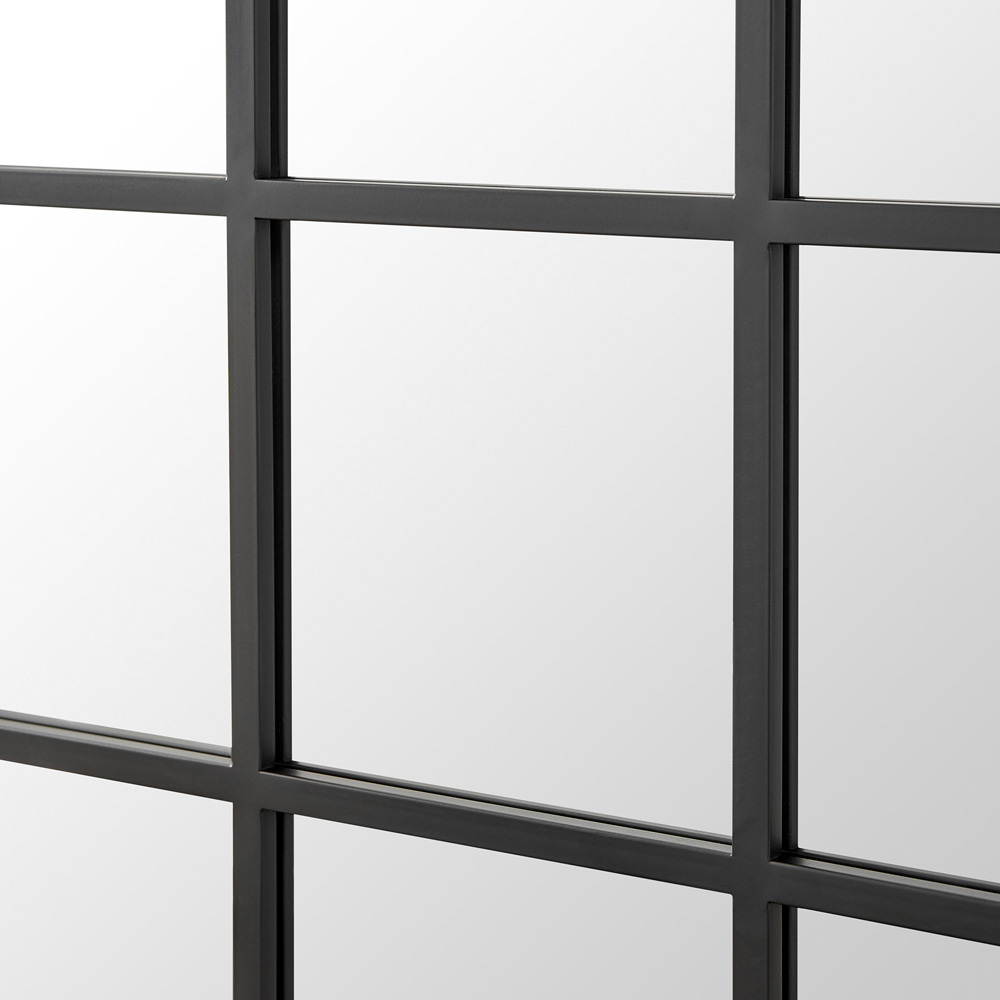 Furniturebox Yuki Black Window Medium Wall Mirror 140 x 70cm Image 5