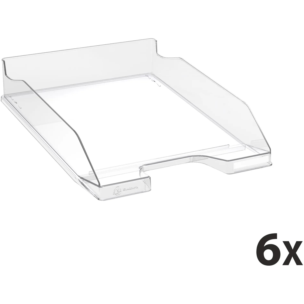 Exacompta Clear Gloss Letter Tray 6 Pack Image 4