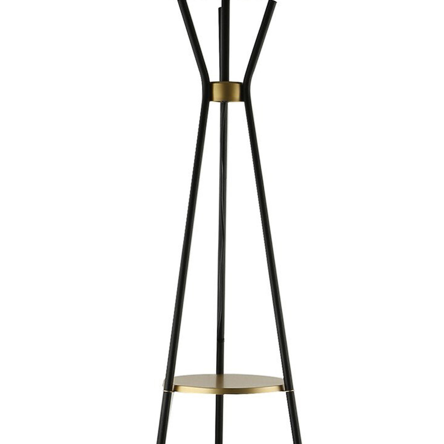 Camden Floor Lamp with Shelf - Black and Gold Image 4