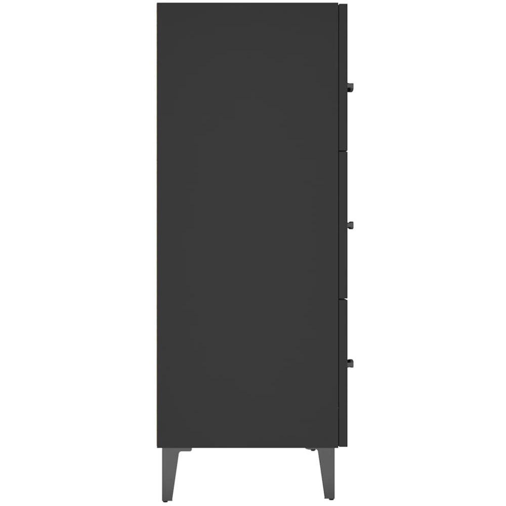 vidaXL 3 Drawer Black Wooden Sideboard Image 6