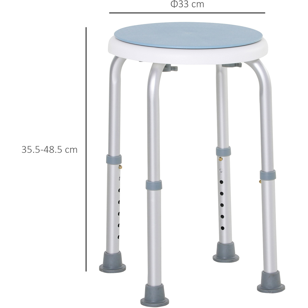 Portland Height Adjustable Aluminium Swivel Shower Stool Image 9