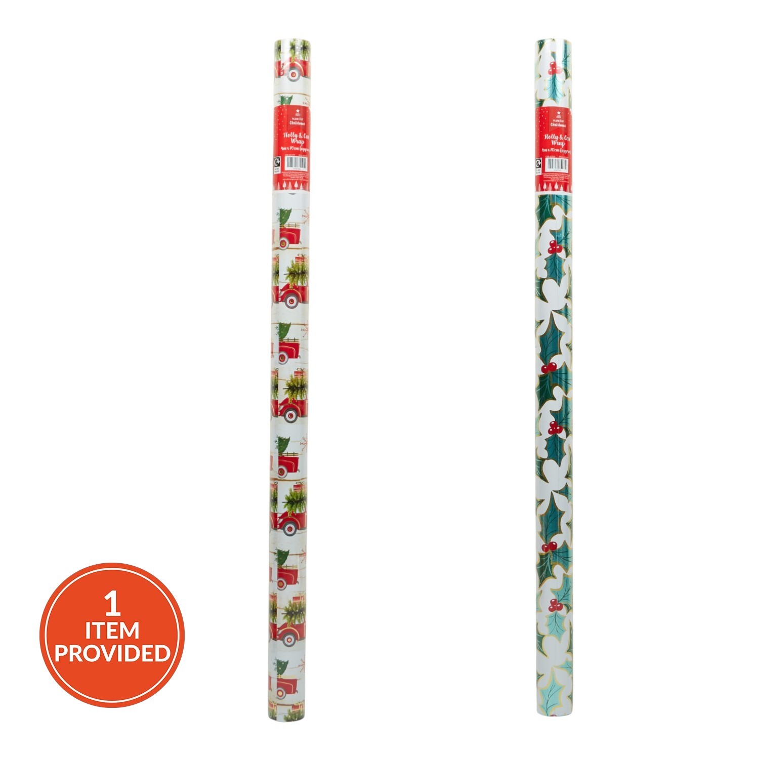 Holly or Car Gift Wrap Image 1