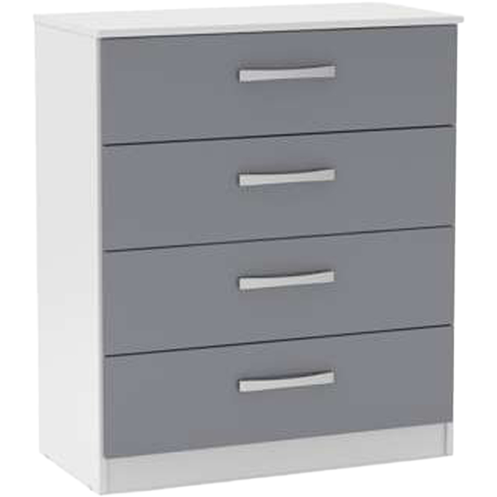 Lynx 4 Drawer White and Grey Chest of Drawers Image 2