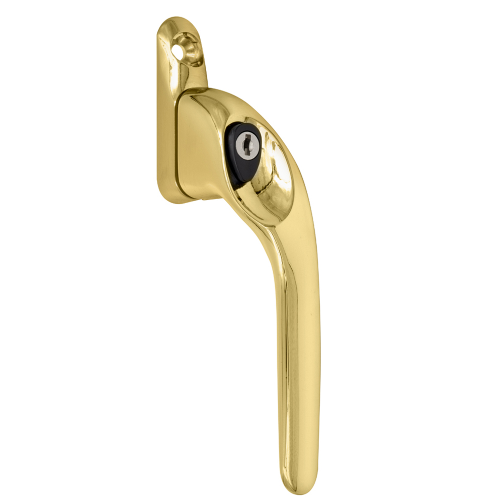 VERSA Gold Right Hand Lockable Cranked Window Handle with 5 PreCut