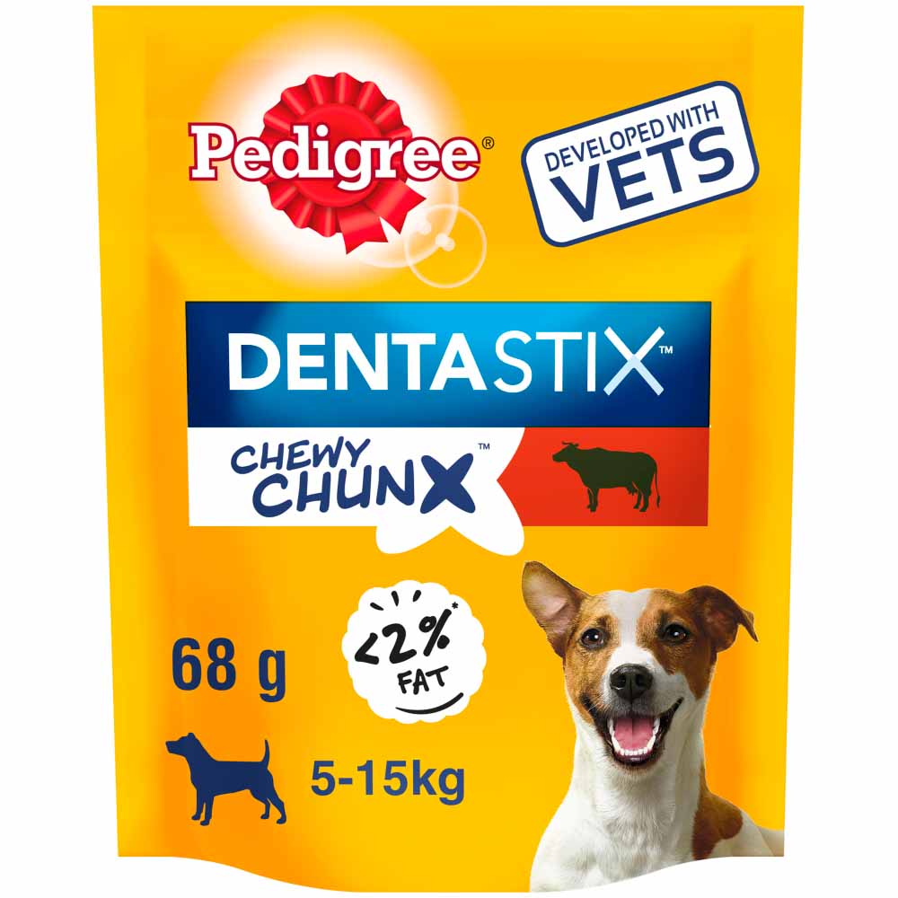 Pedigree Dentastix Chewy Chunx Mini Beef Dog Treats 68g Image 1