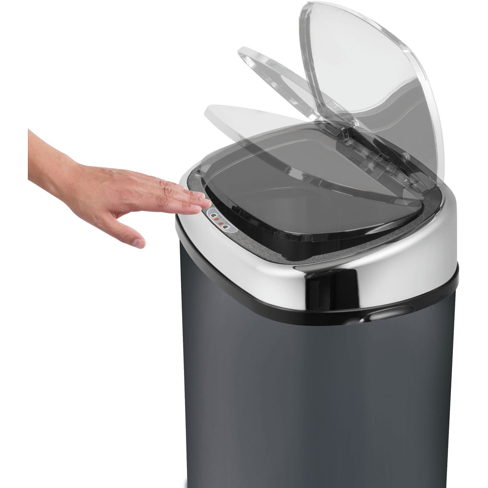 Tower Charcoal Square Sensor Bin 58L Image 5