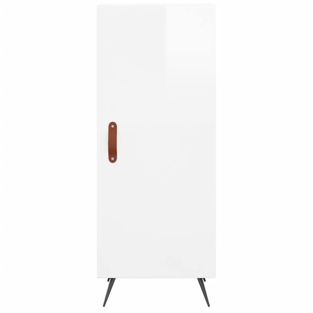 vidaXL Single Door High Gloss White Sideboard Image 6