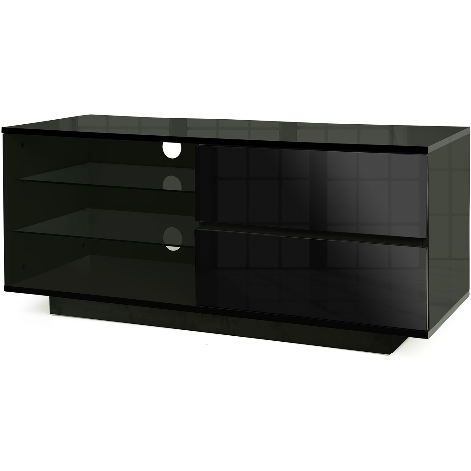 Centurion Supports Gallus 2 Drawer 3 Shelf Gloss Black TV Unit Image 6