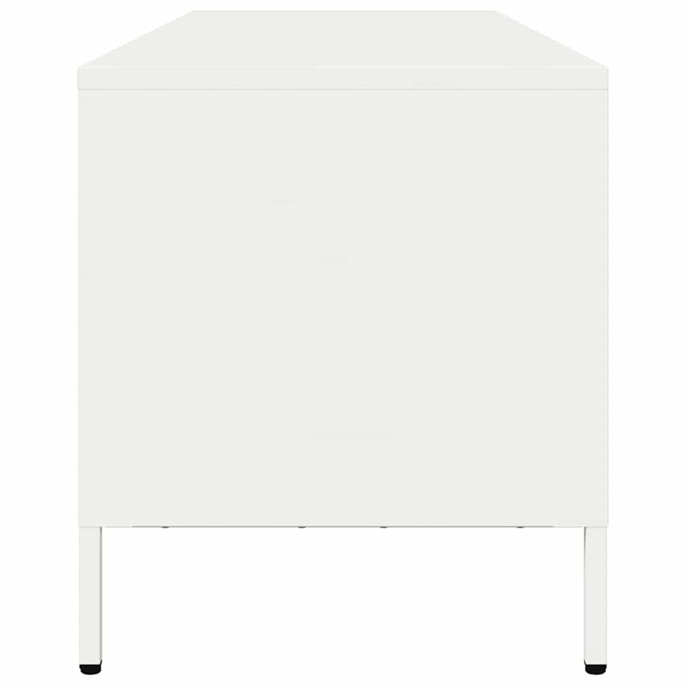 vidaXL 4 Drawer 4 Shelf White Cold-Rolled Steel TV Cabinet Image 6