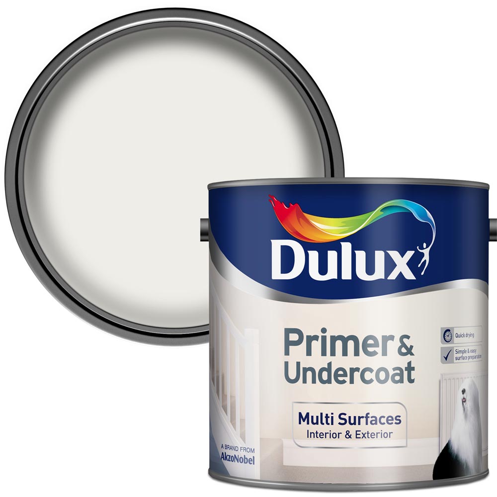 Dulux Multi Surface Undercoat &  Primer White Paint 2.5L Image 1