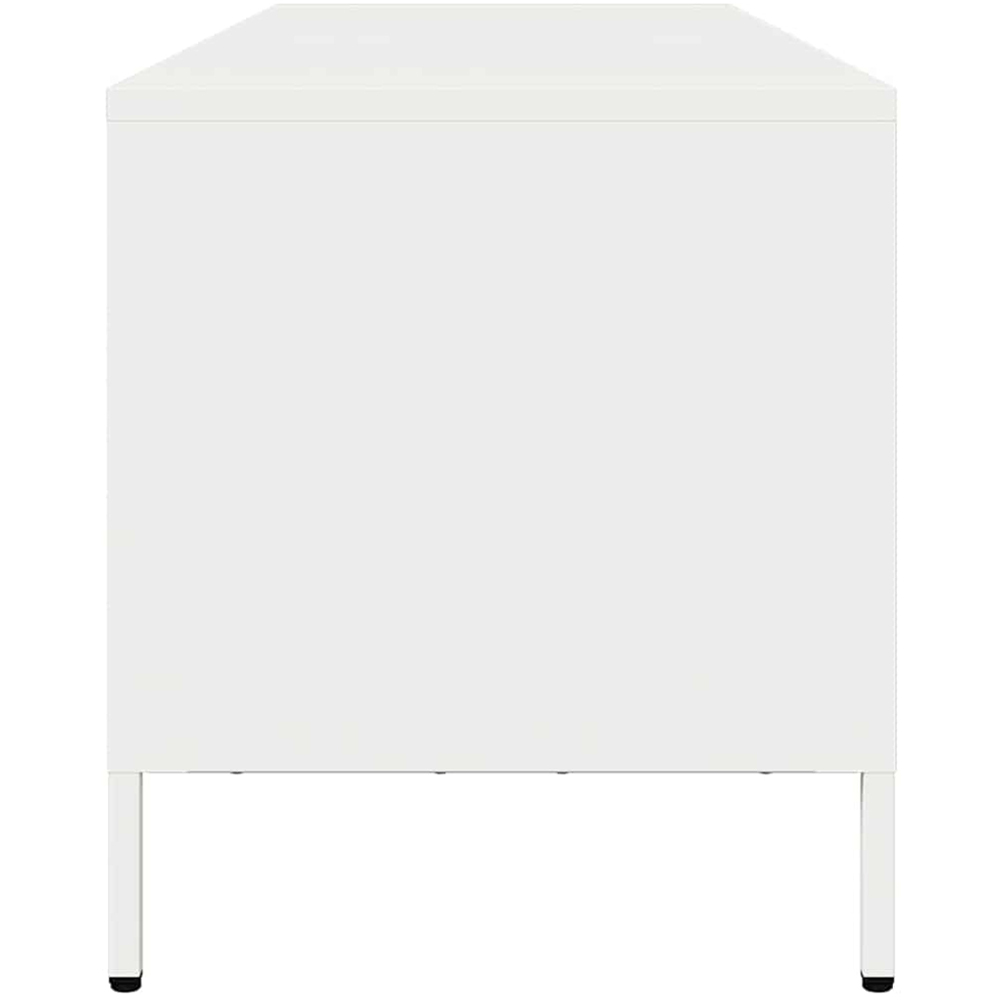 vidaXL 2 Drawer 2 Shelf White Steel Wide TV Cabinet Image 5