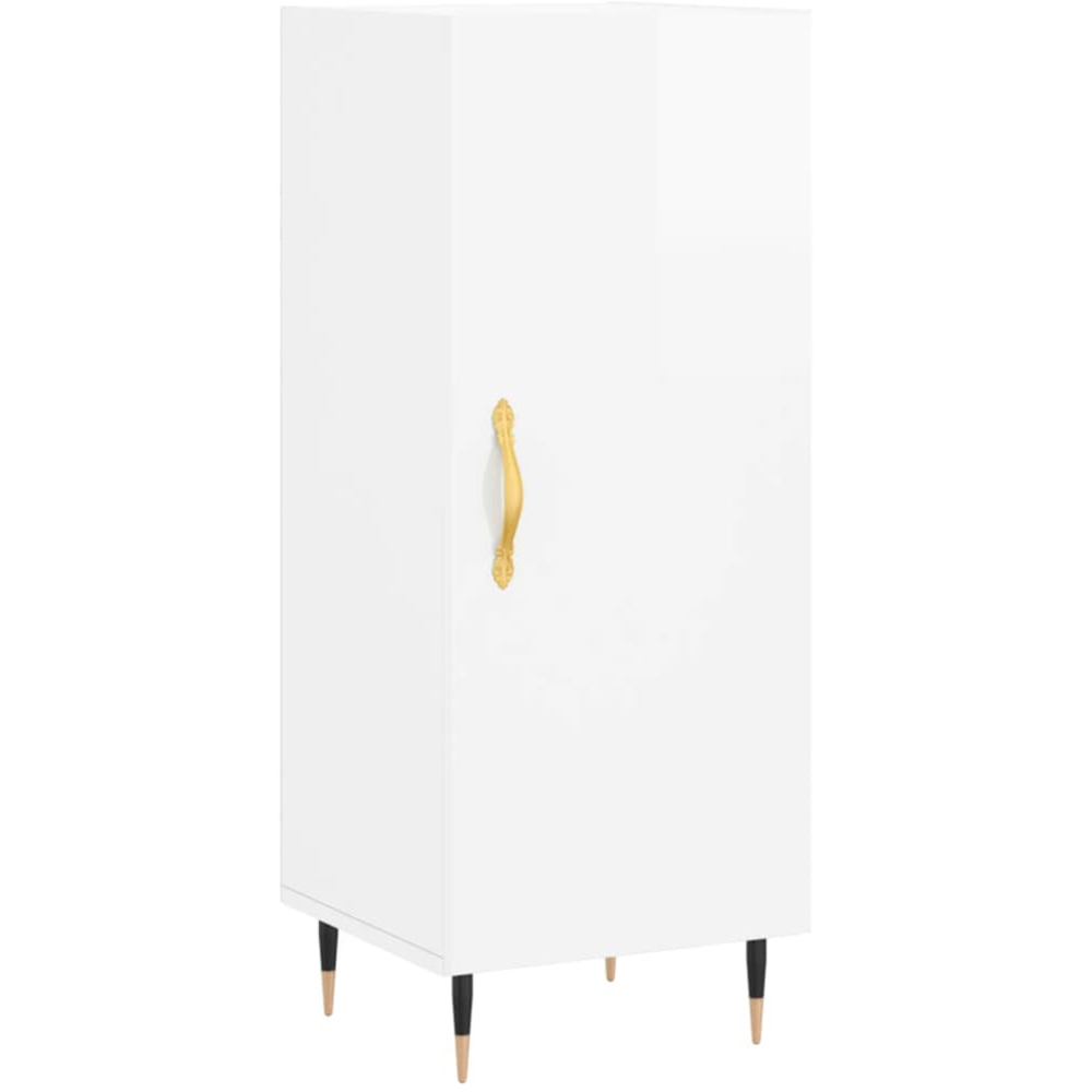 vidaXL Single Door High Gloss White Sideboard Image 2