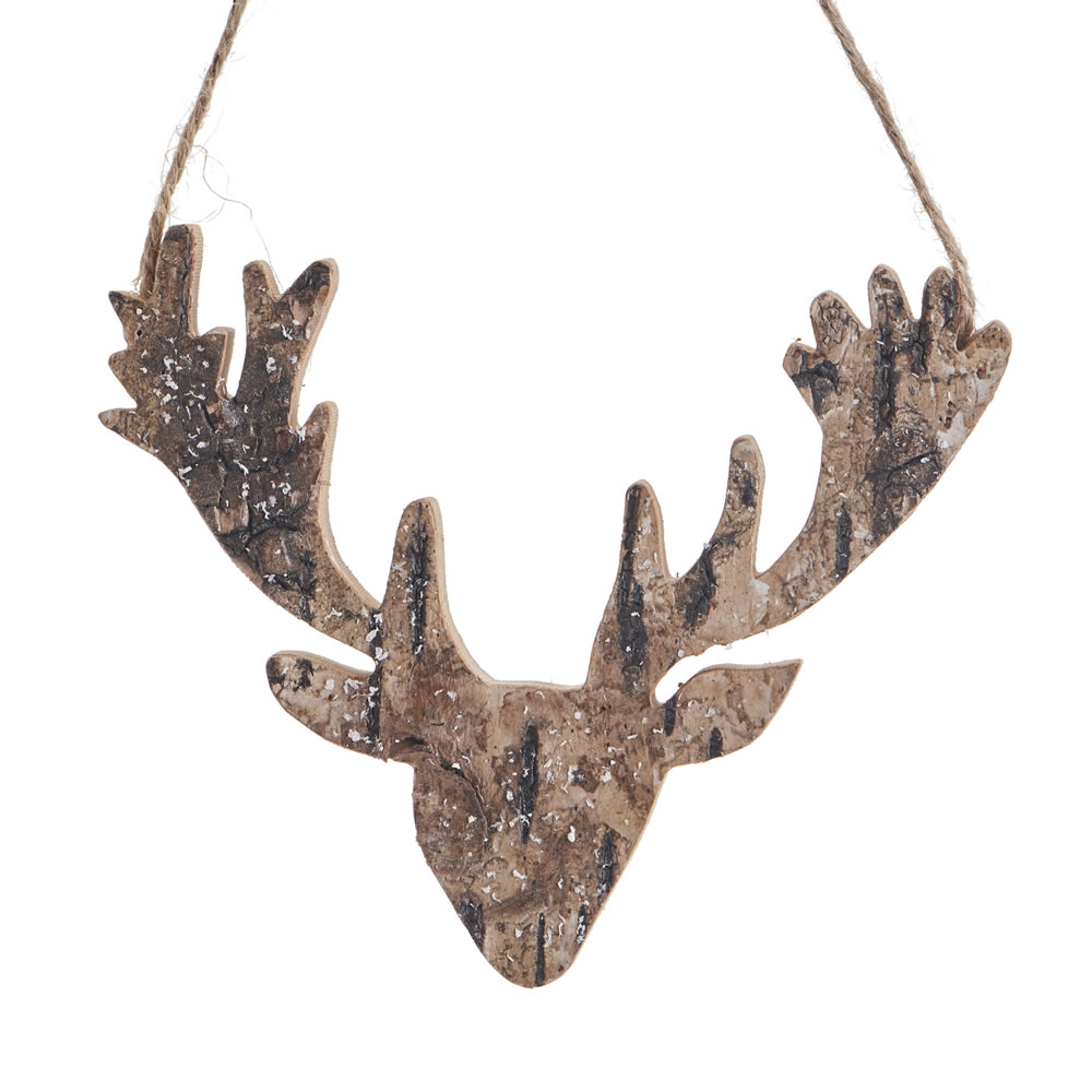 Wilko Country Christmas Wooden Stag Head Image 1