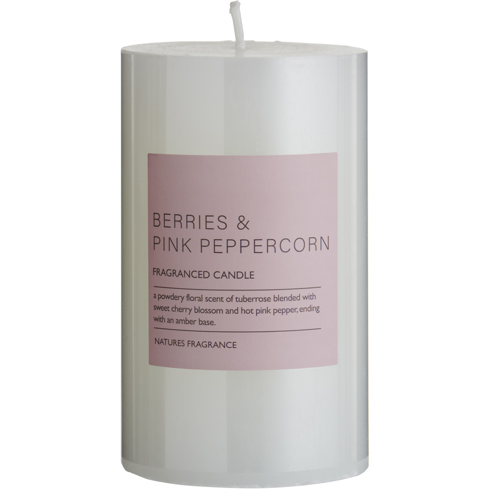 Nature's Fragrance Berries and Pink Peppercorn Pillar Candle Image 1