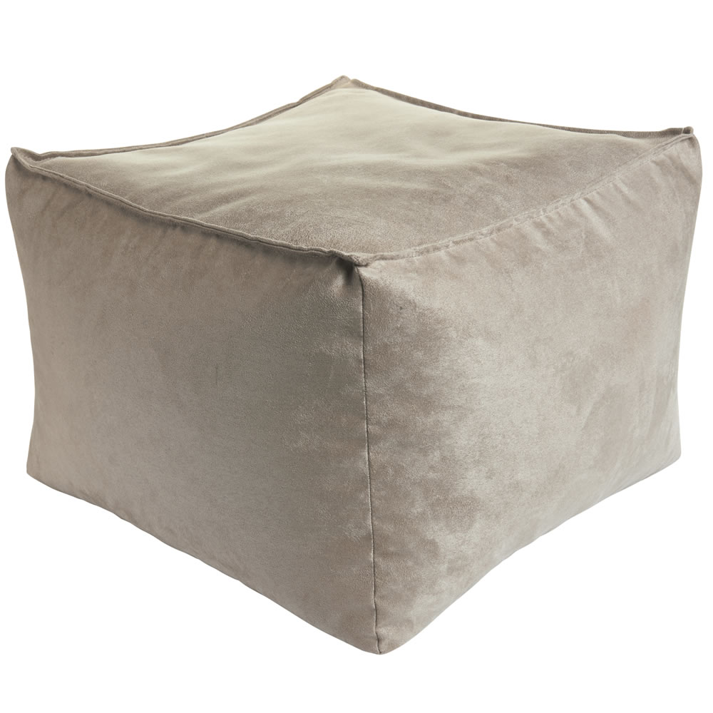 Wilko Faux Suede Footstool Natural Image