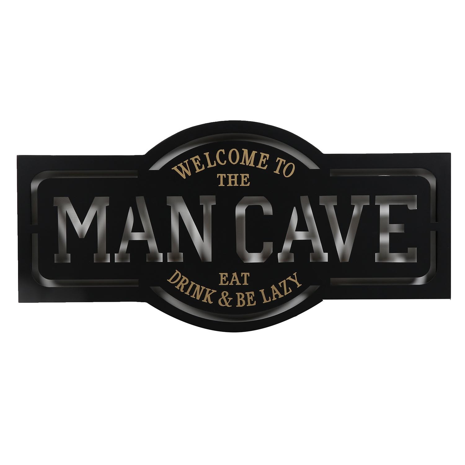Man Cave LED Monochrome Sign Wall Art Image 1