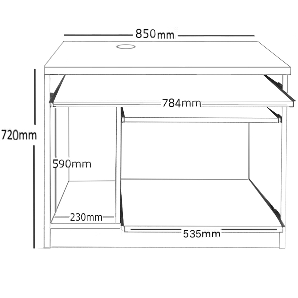 R White Cabinets Computer Desk White Image 5