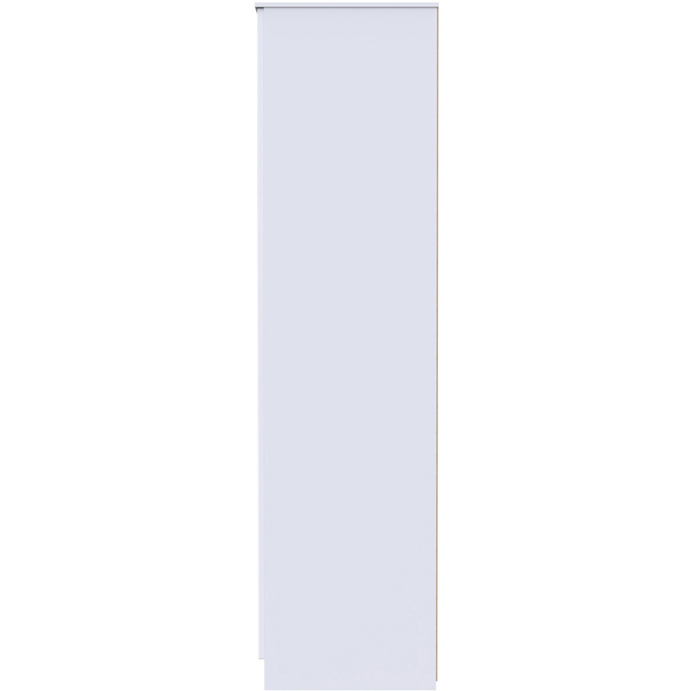Crowndale Milan 3 Door White Gloss and White Tall Mirror Wardrobe Ready Assembled Image 3
