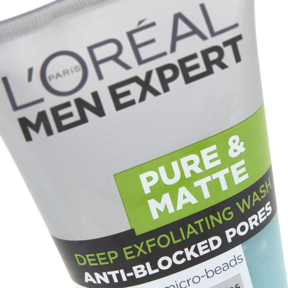 L'Oreal Paris Men Expert Pure and Matte Deep Exfoliating Wash 150ml Image 2