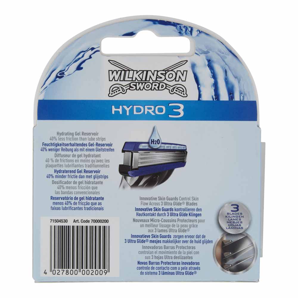 Wilkinson Sword Hydro 3 Razor Blades 4 pack Image 3
