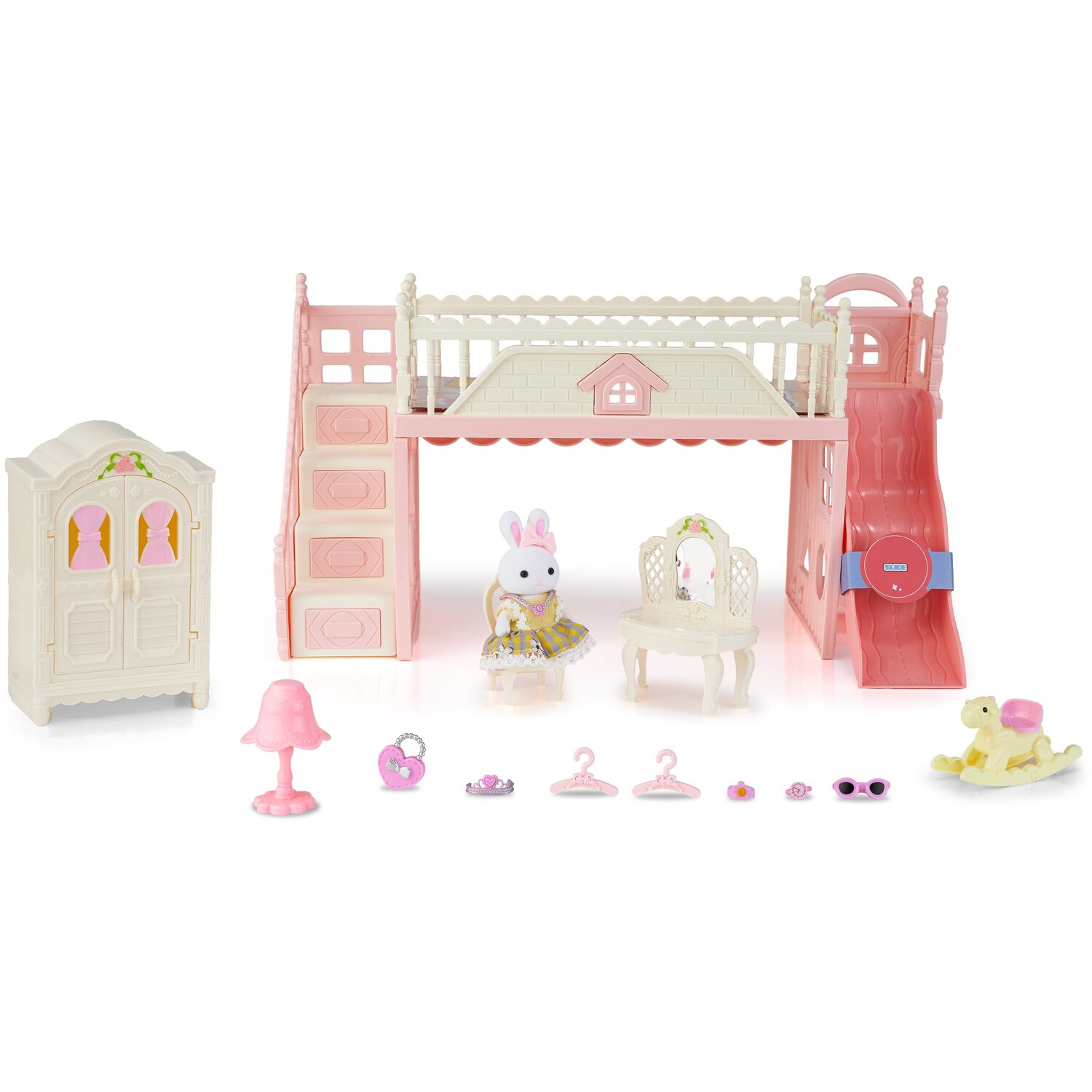 Dreamy Bunnies Bedroom Playset Pink Image 2