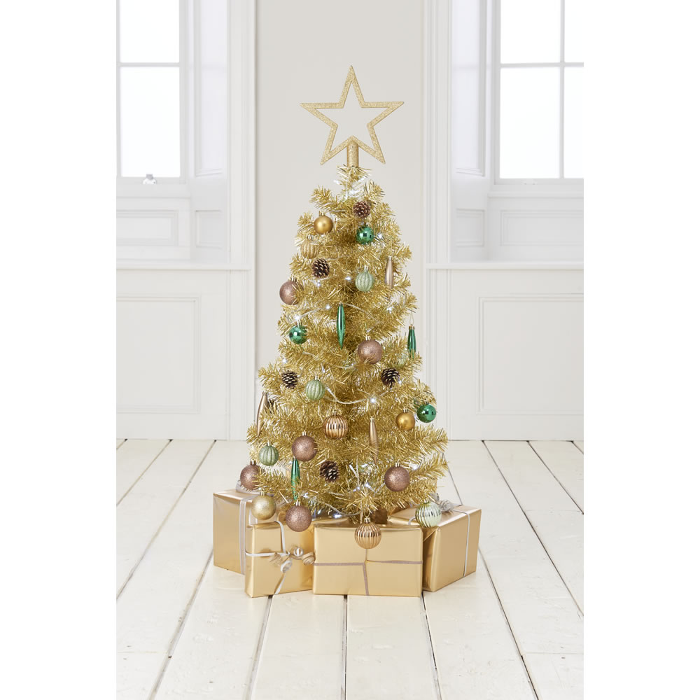 Wilko 3ft Champagne Gold Artificial Christmas Tree Image 3