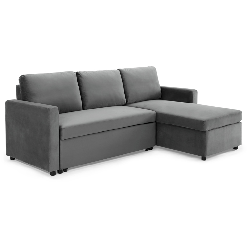 Home Detail Dorset Small Double Sleeper Grey Velvet Pull Out Sofa Bed with Storage Image 4
