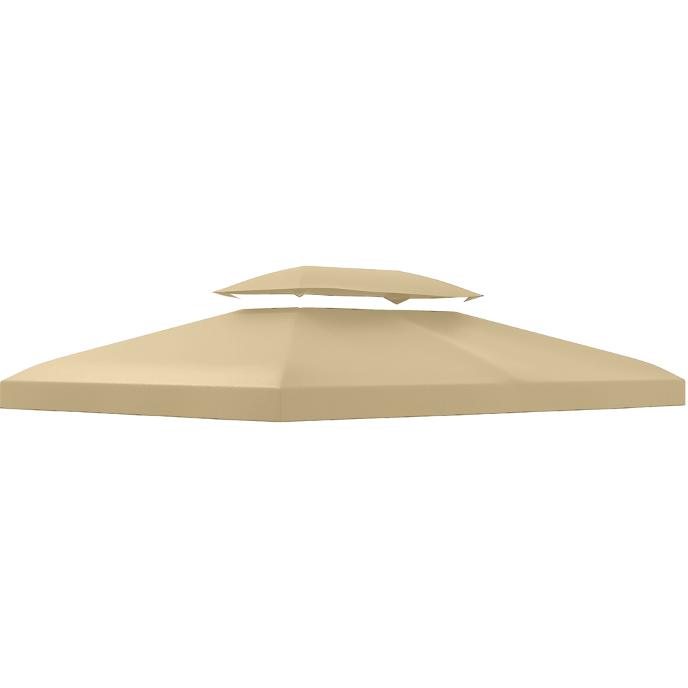 Outsunny 3 x 4m Cream White 2 Tier Gazebo Replacement Canopy Image 1